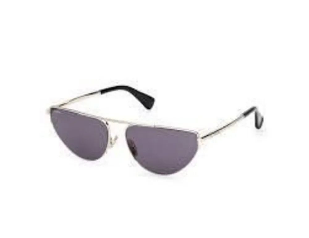 Max Mara Thin Gold Frame Catseye Aviator Sunglasses MM0122 Modern Chic Luxury